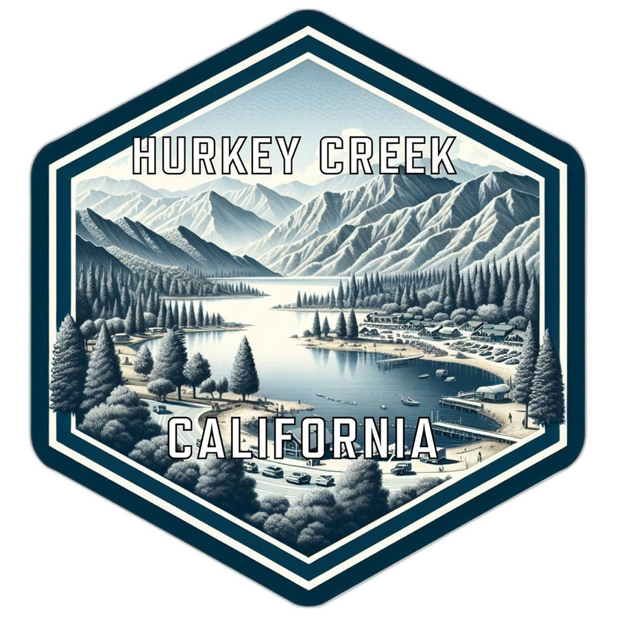 Hurkey Creek California Souvenir Travel Destination Die Cut Hexagon Fridge Magnet Image 1