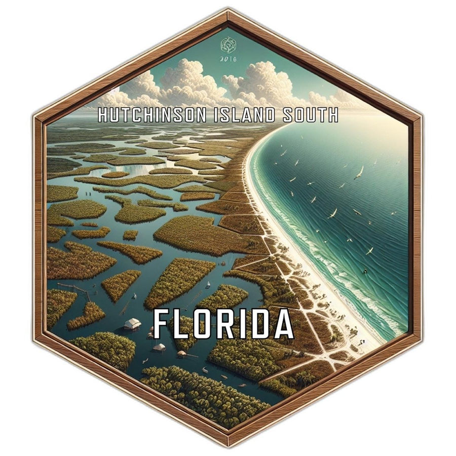 Hutchinson Island South Florida Souvenir Travel Destination Die Cut Hexagon Fridge Magnet Image 1