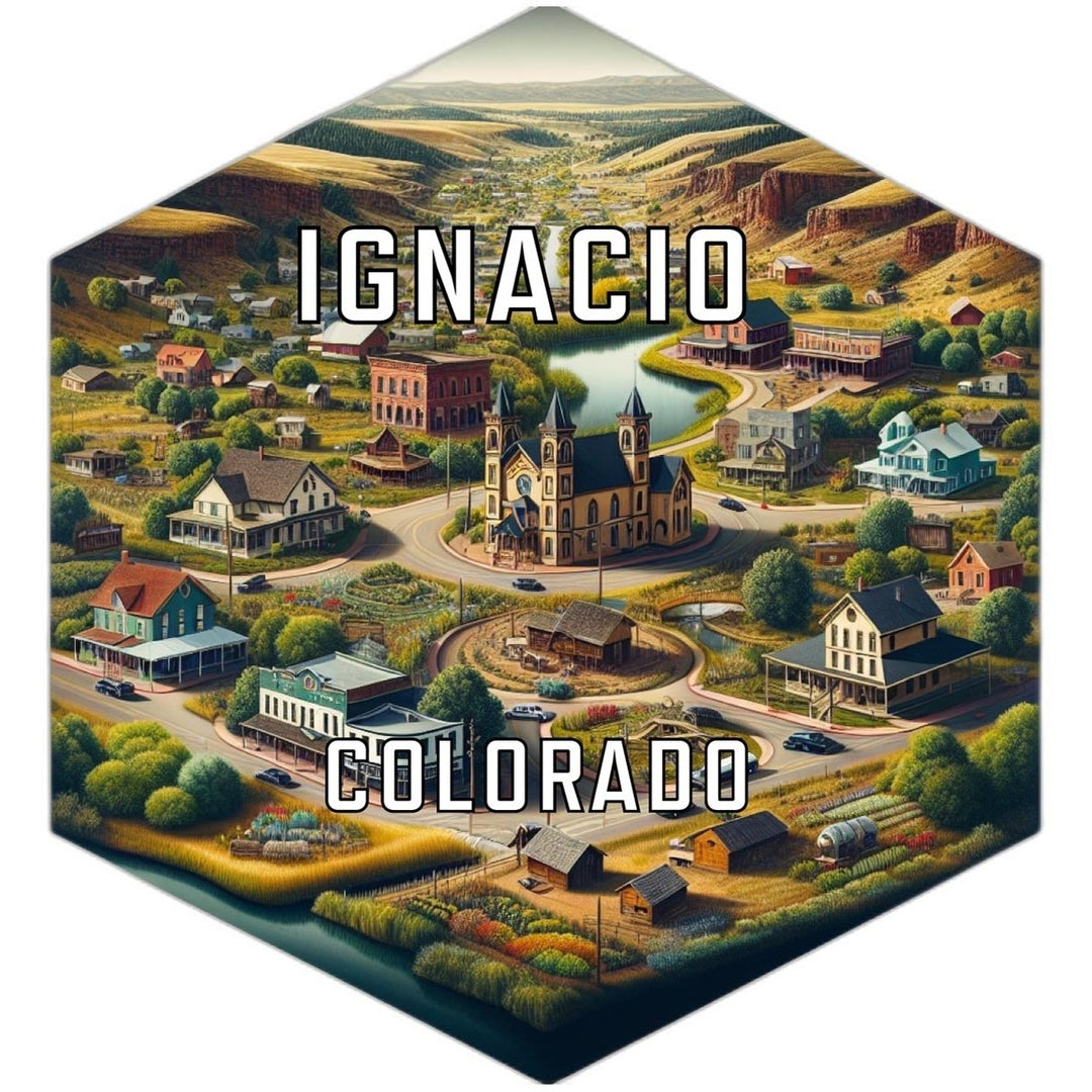 Ignacio Colorado Souvenir Travel Destination Die Cut Hexagon Fridge Magnet Image 1