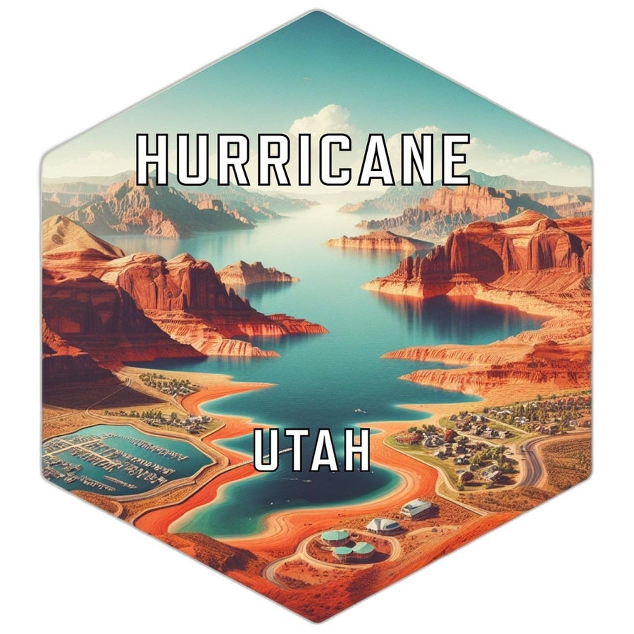 Hurricane Utah Souvenir Travel Destination Die Cut Hexagon Fridge Magnet Image 1