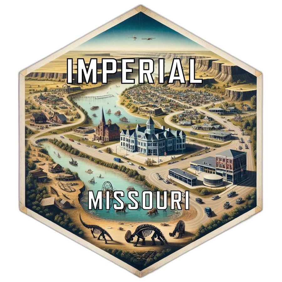 Imperial Missouri Souvenir Travel Destination Die Cut Hexagon Fridge Magnet Image 1