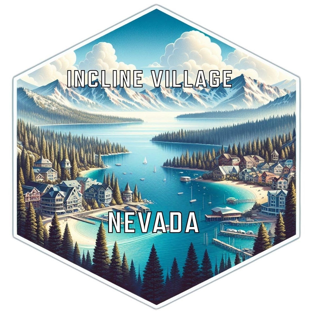 Incline Village Nevada Souvenir Travel Destination Die Cut Hexagon Fridge Magnet Image 1