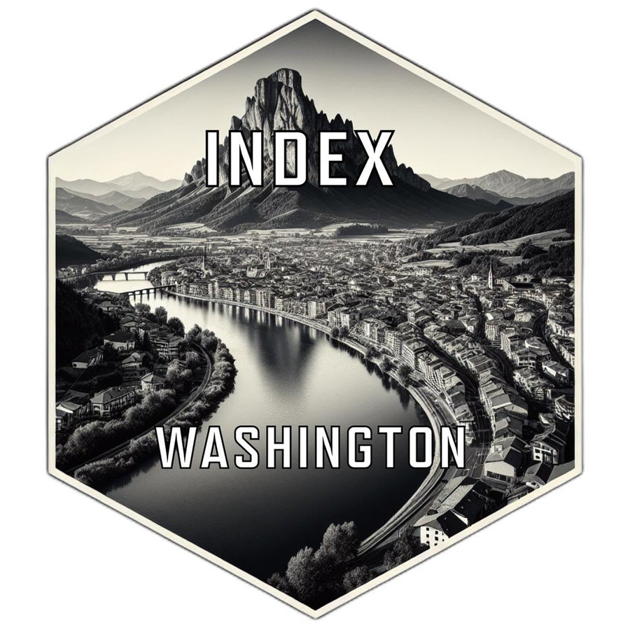 Index Washington Souvenir Travel Destination Die Cut Hexagon Fridge Magnet Image 1