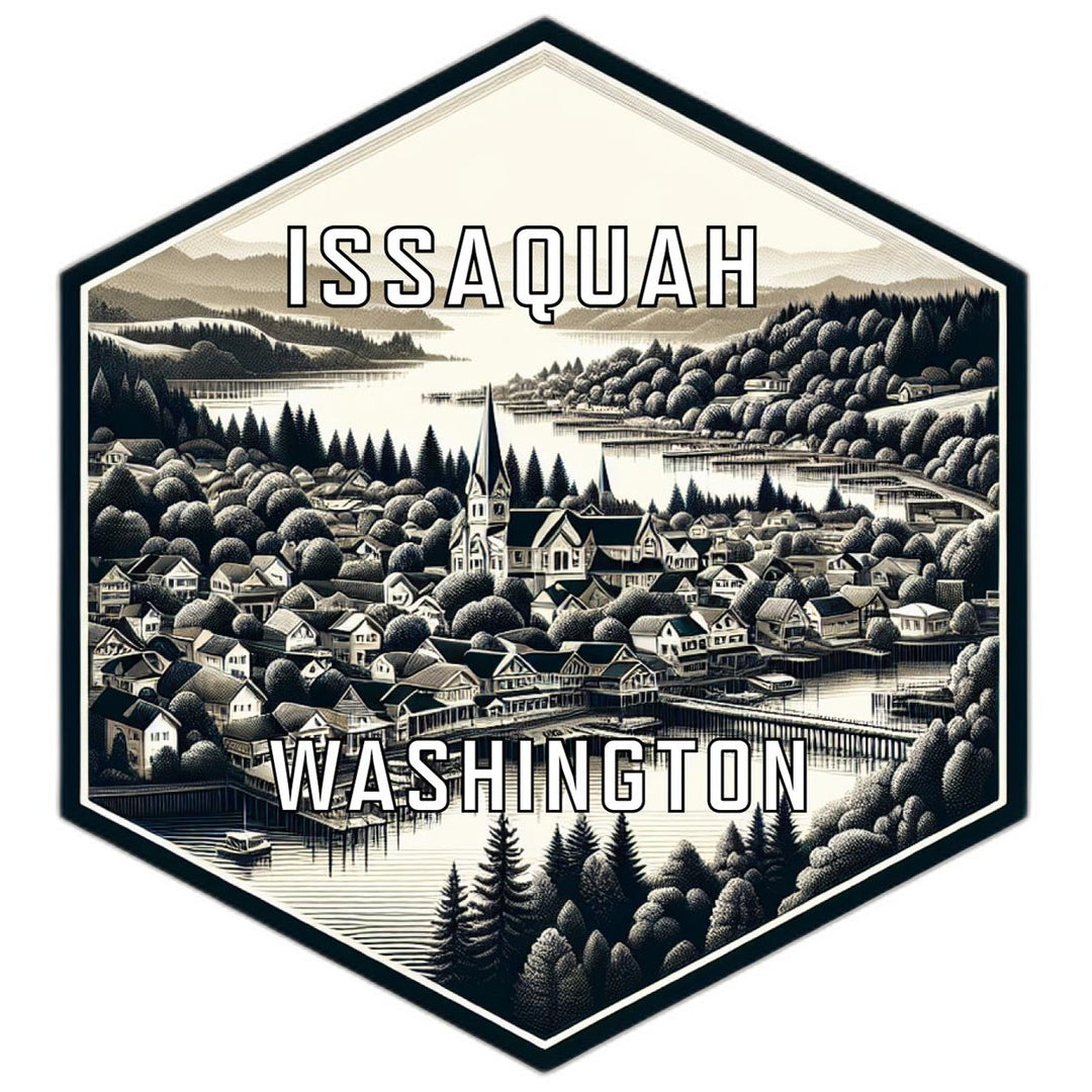 Issaquah Washington Souvenir Travel Destination Die Cut Hexagon Fridge Magnet Image 1