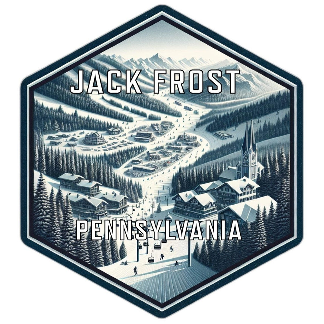 Jack Frost Pennsylvania Souvenir Travel Destination Die Cut Hexagon Fridge Magnet Image 1