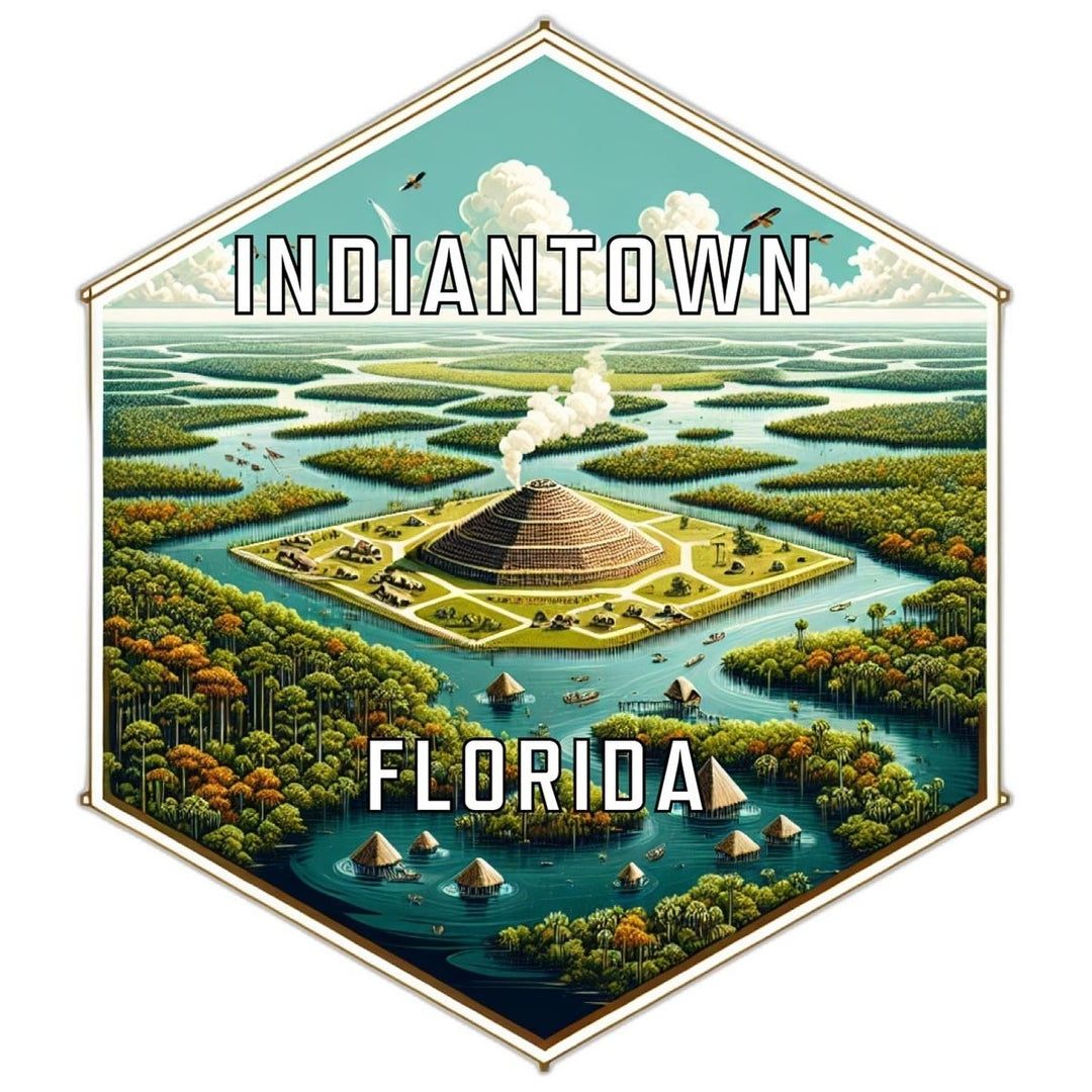 Indiantown Florida Souvenir Travel Destination Die Cut Hexagon Fridge Magnet Image 1