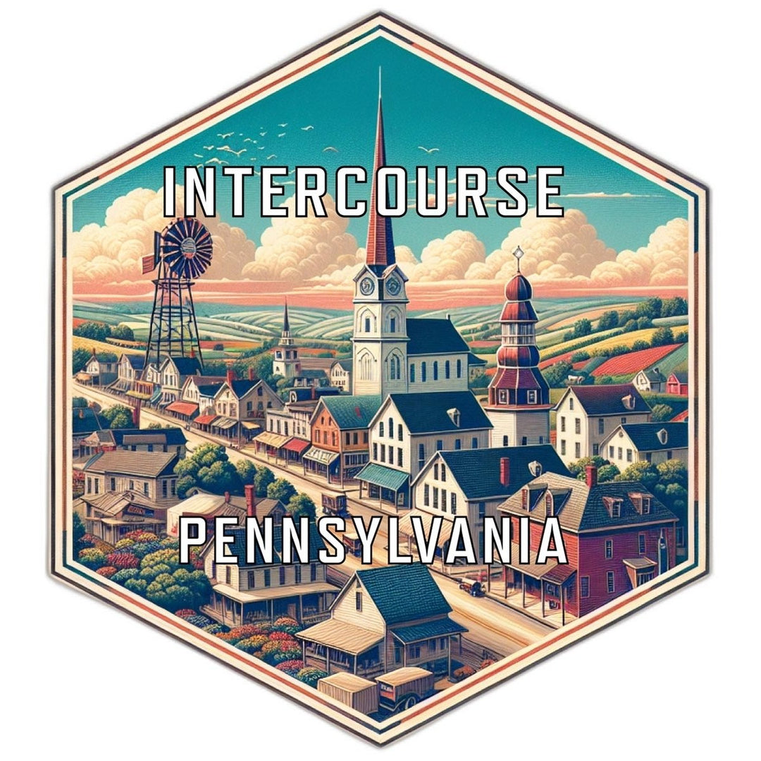 Intercourse Pennsylvania Souvenir Travel Destination Die Cut Hexagon Fridge Magnet Image 1