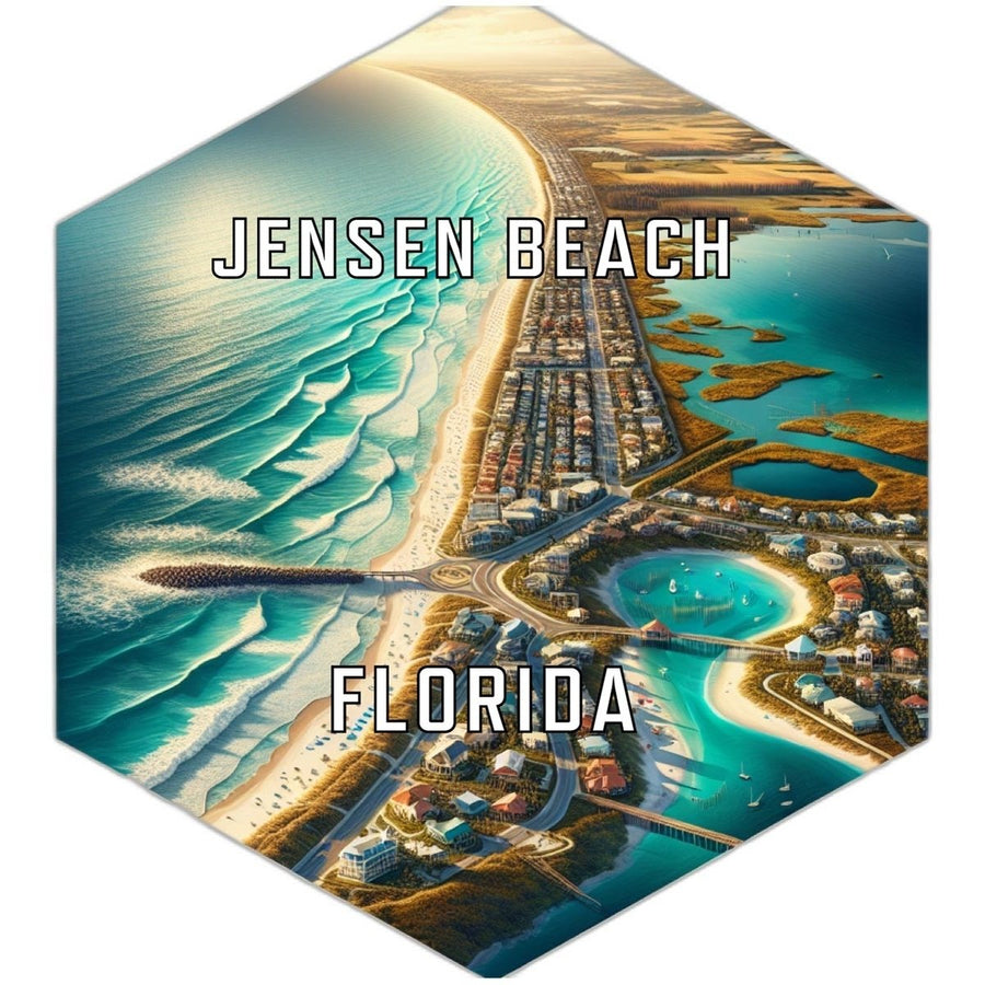 Jensen Beach Florida Souvenir Travel Destination Die Cut Hexagon Fridge Magnet Image 1