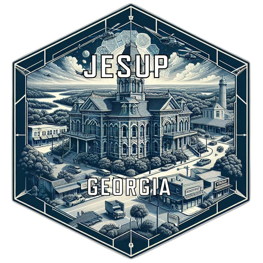 Jesup Georgia Souvenir Travel Destination Die Cut Hexagon Fridge Magnet Image 1