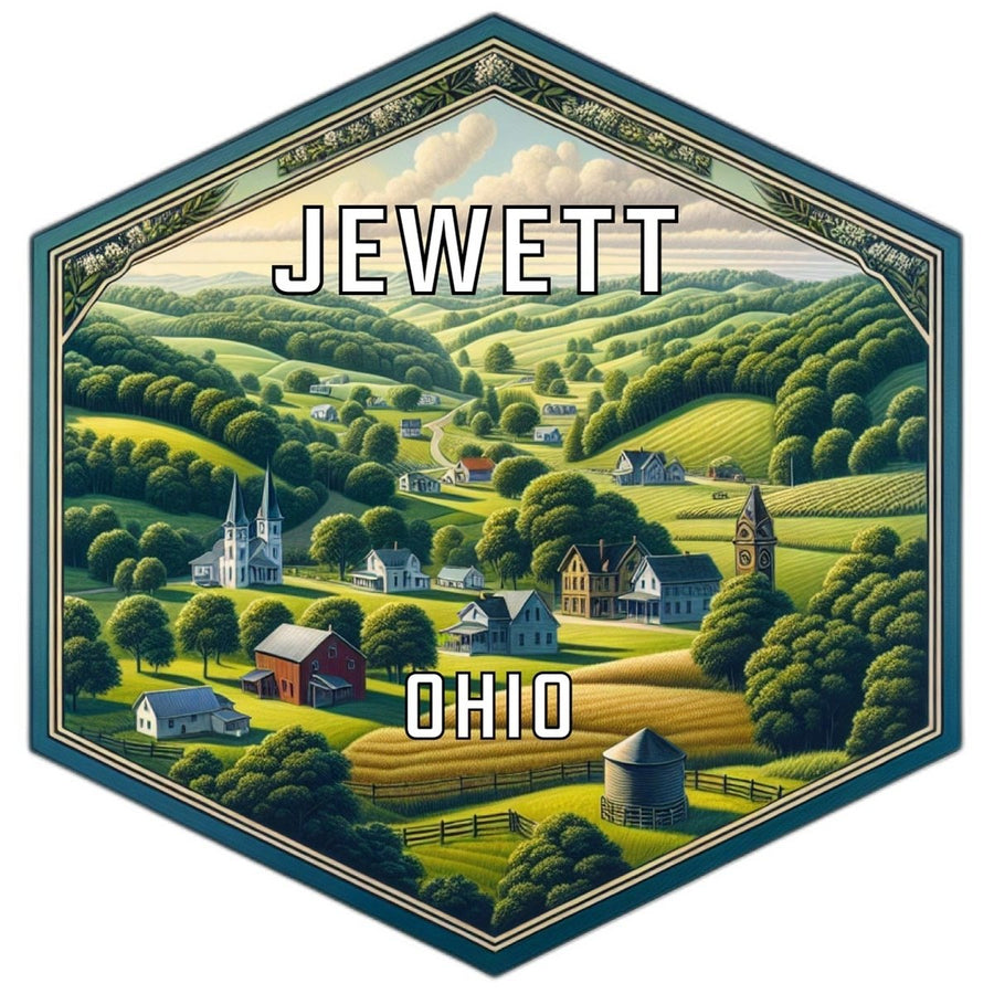 Jewett Ohio Souvenir Travel Destination Die Cut Hexagon Fridge Magnet Image 1