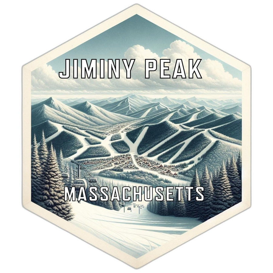 Jiminy Peak Massachusetts Souvenir Travel Destination Die Cut Hexagon Fridge Magnet Image 1