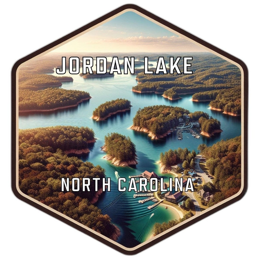 Jordan Lake North Carolina Souvenir Travel Destination Die Cut Hexagon Fridge Magnet Image 1