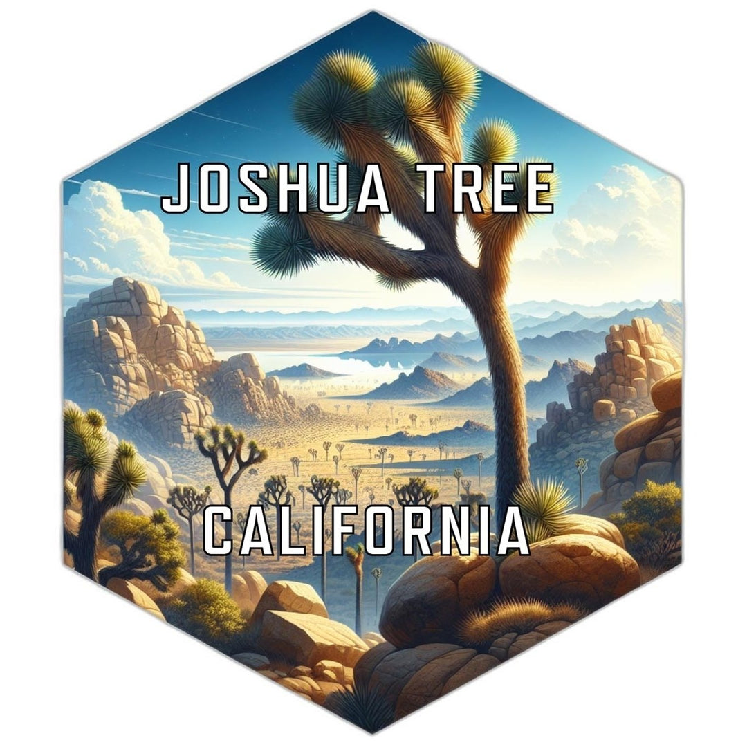 Joshua Tree California Souvenir Travel Destination Die Cut Hexagon Fridge Magnet Image 1