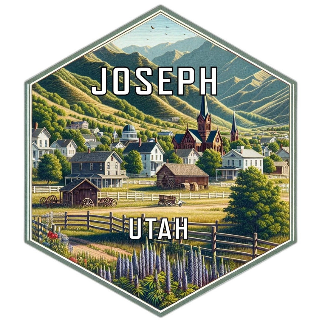 Joseph Utah Souvenir Travel Destination Die Cut Hexagon Fridge Magnet Image 1