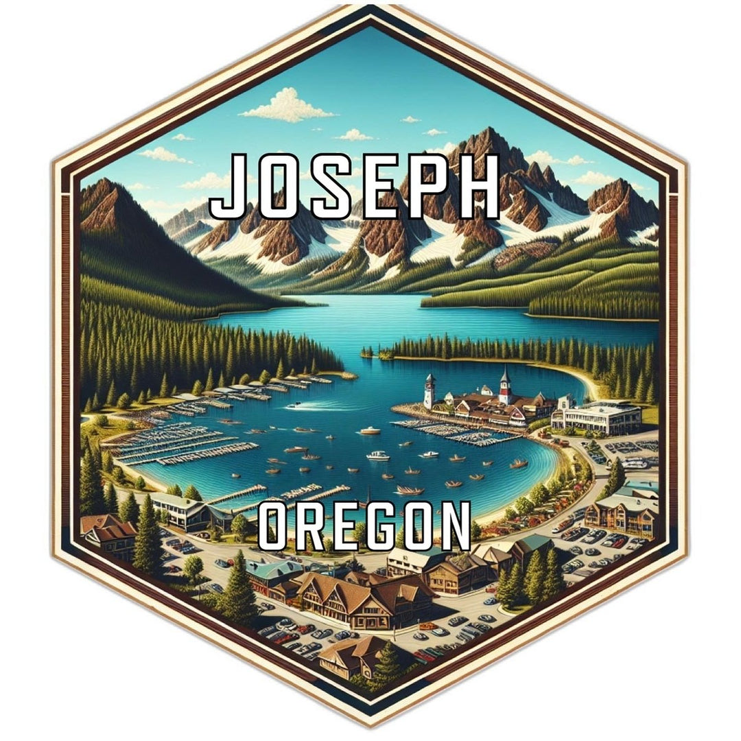 Joseph Oregon Souvenir Travel Destination Die Cut Hexagon Fridge Magnet Image 1