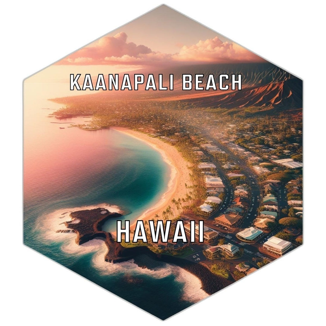 Kaanapali Beach Hawaii Souvenir Travel Destination Die Cut Hexagon Fridge Magnet Image 1