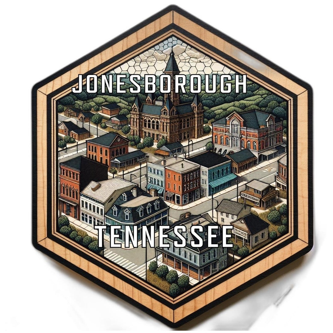 Jonesborough Tennessee Souvenir Travel Destination Die Cut Hexagon Fridge Magnet Image 1