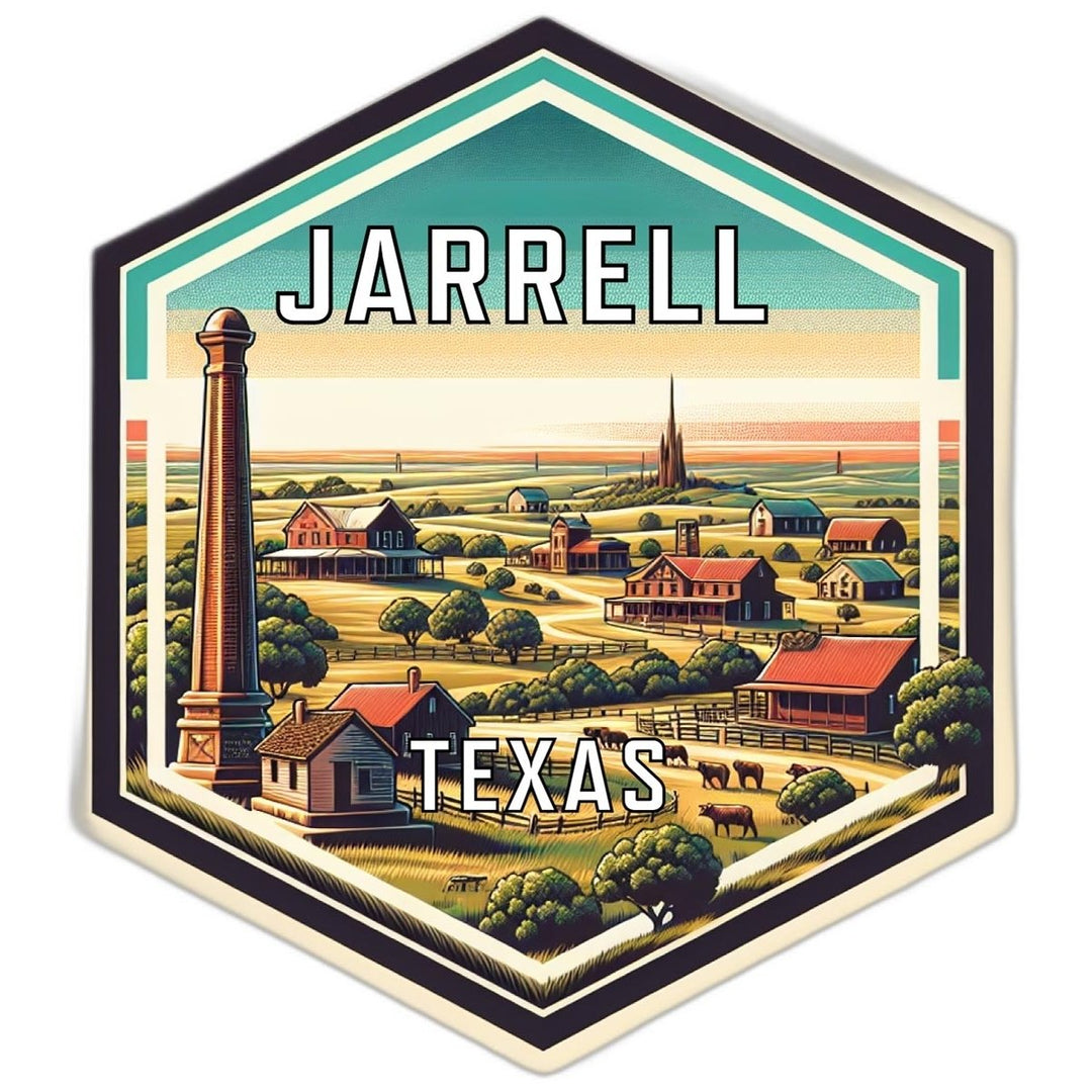 Jarrell Texas Souvenir Travel Destination Die Cut Hexagon Fridge Magnet Image 1