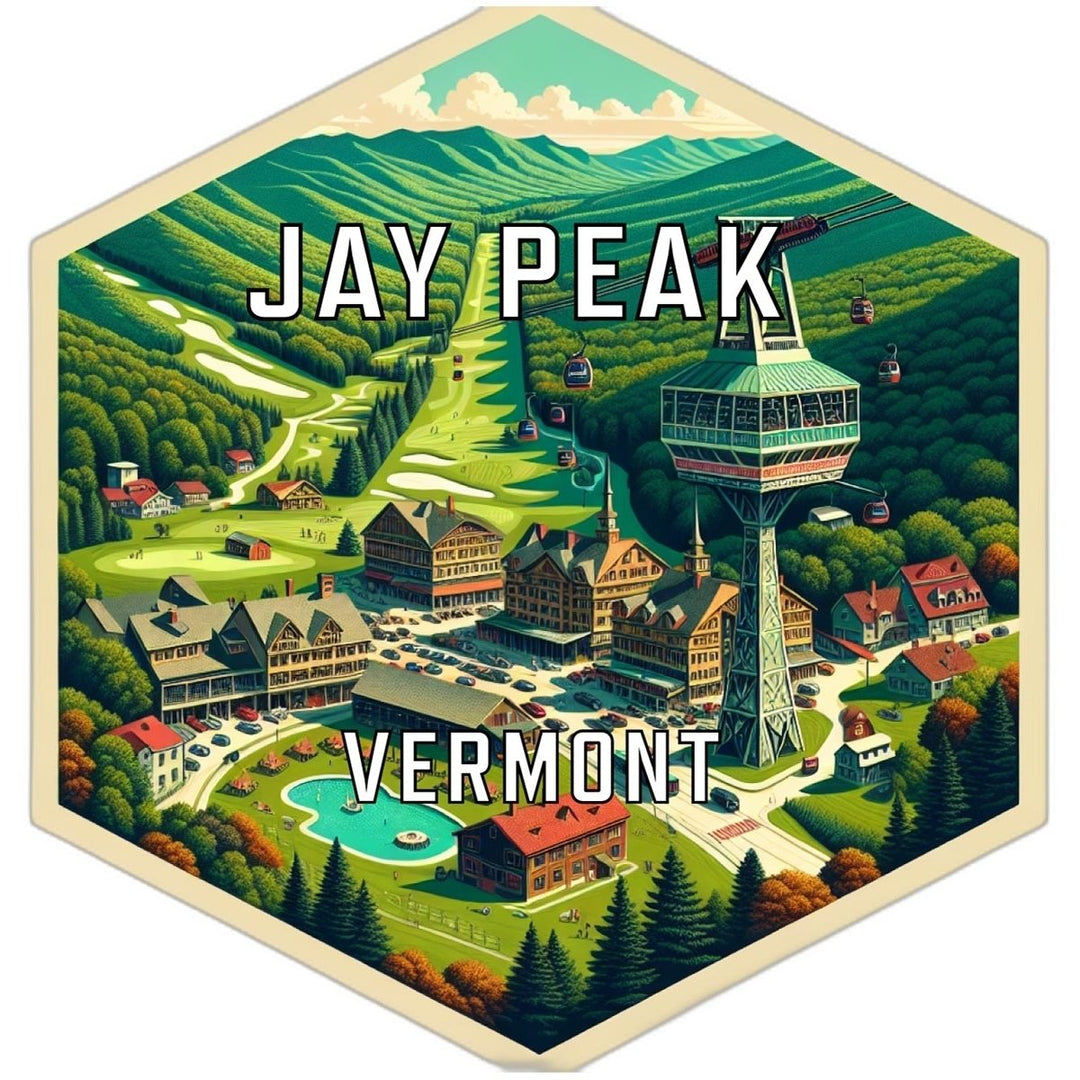 Jay Peak Vermont Souvenir Travel Destination Die Cut Hexagon Fridge Magnet Image 1