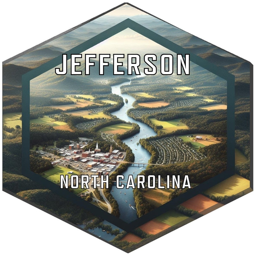 Jefferson North Carolina Souvenir Travel Destination Die Cut Hexagon Fridge Magnet Image 1