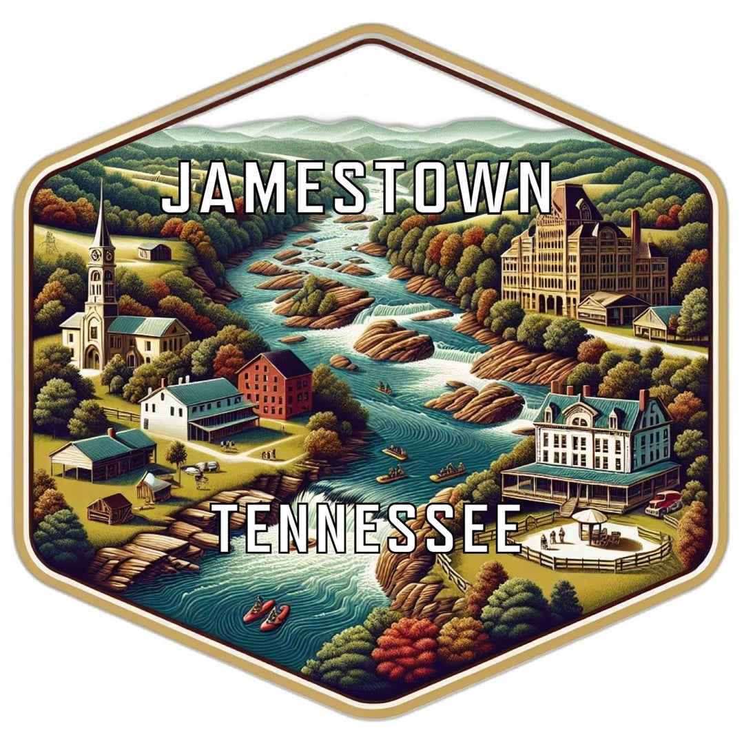 Jamestown Tennessee Souvenir Travel Destination Die Cut Hexagon Fridge Magnet Image 1