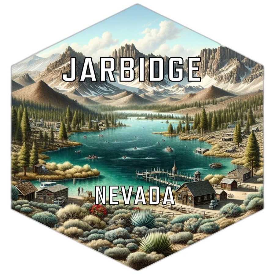 Jarbidge Nevada Souvenir Travel Destination Die Cut Hexagon Fridge Magnet Image 1