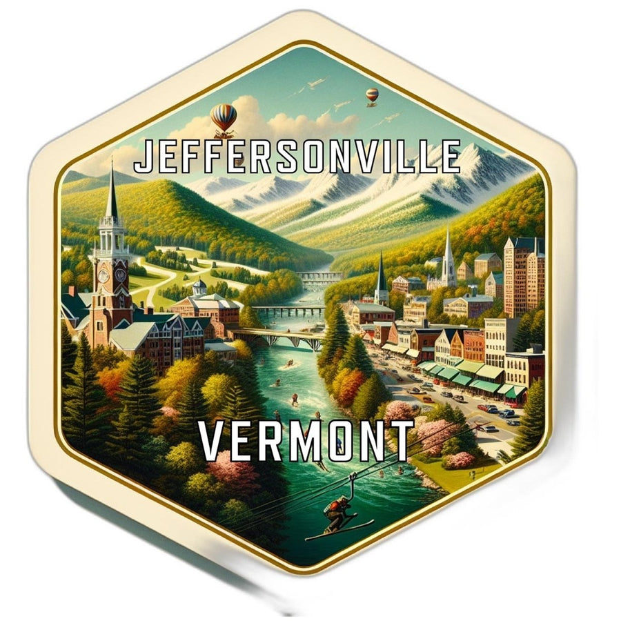 Jeffersonville Vermont Souvenir Travel Destination Die Cut Hexagon Fridge Magnet Image 1