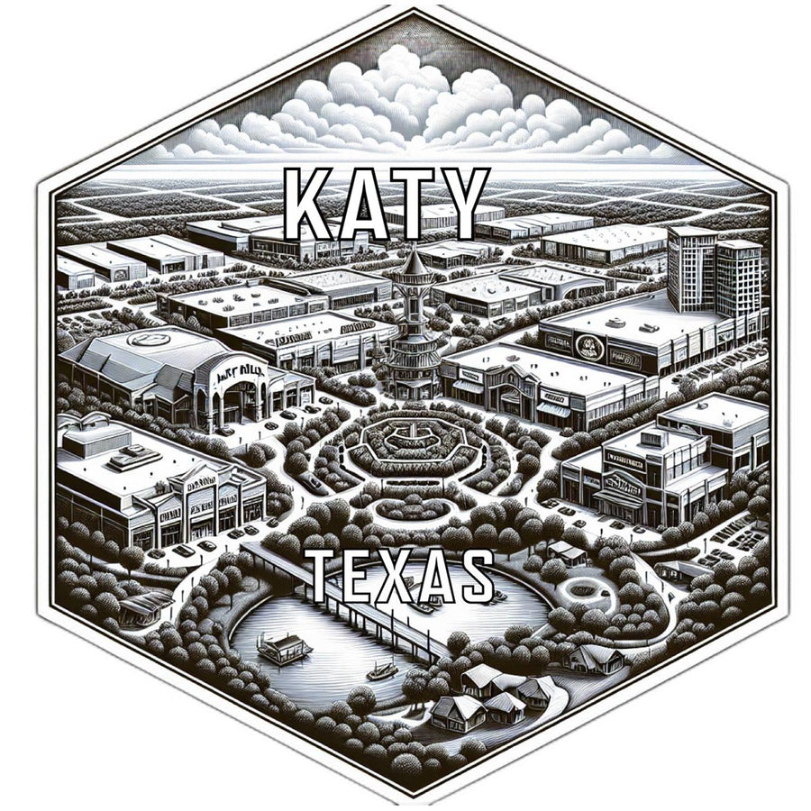 Katy Texas Souvenir Travel Destination Die Cut Hexagon Fridge Magnet Image 1