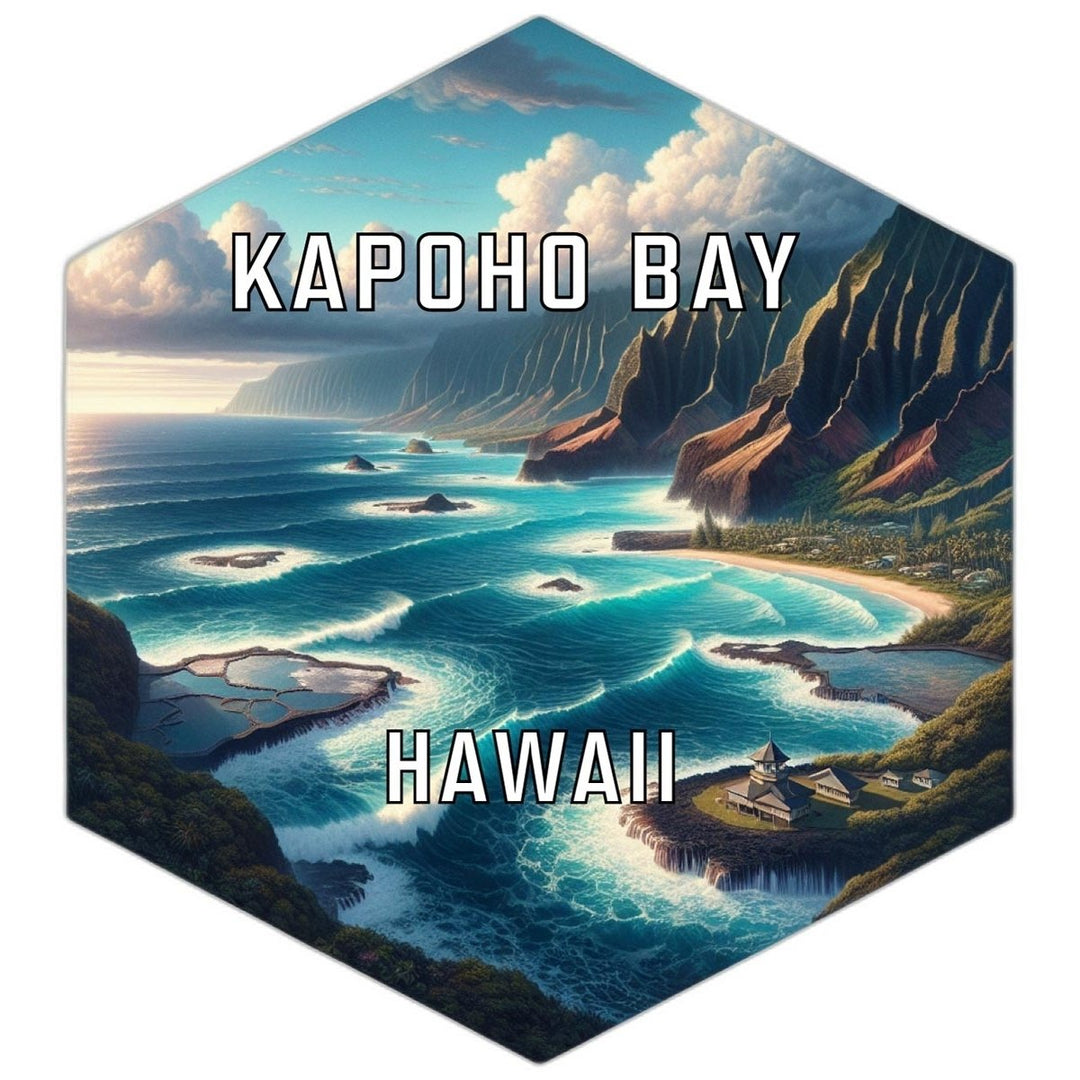 Kapoho Bay Hawaii Souvenir Travel Destination Die Cut Hexagon Fridge Magnet Image 1