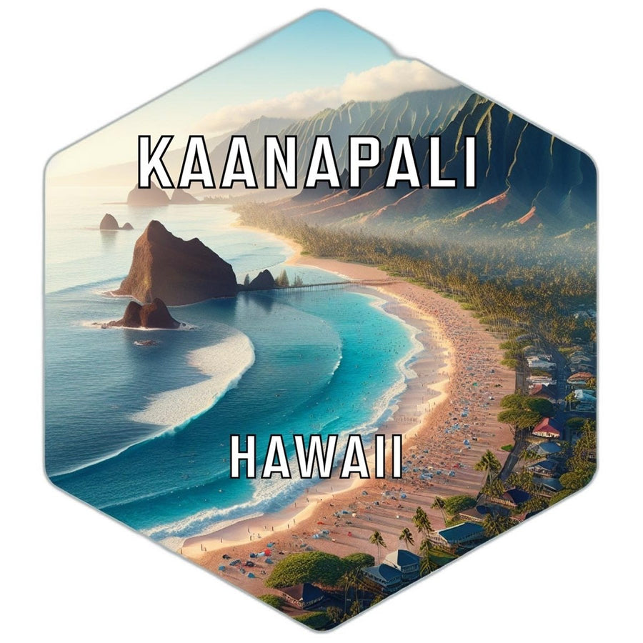 Kaanapali Hawaii Souvenir Travel Destination Die Cut Hexagon Fridge Magnet Image 1