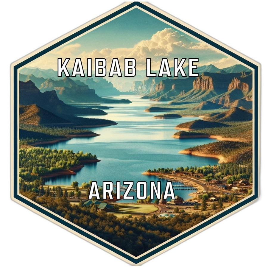 Kaibab Lake Arizona Souvenir Travel Destination Die Cut Hexagon Fridge Magnet Image 1