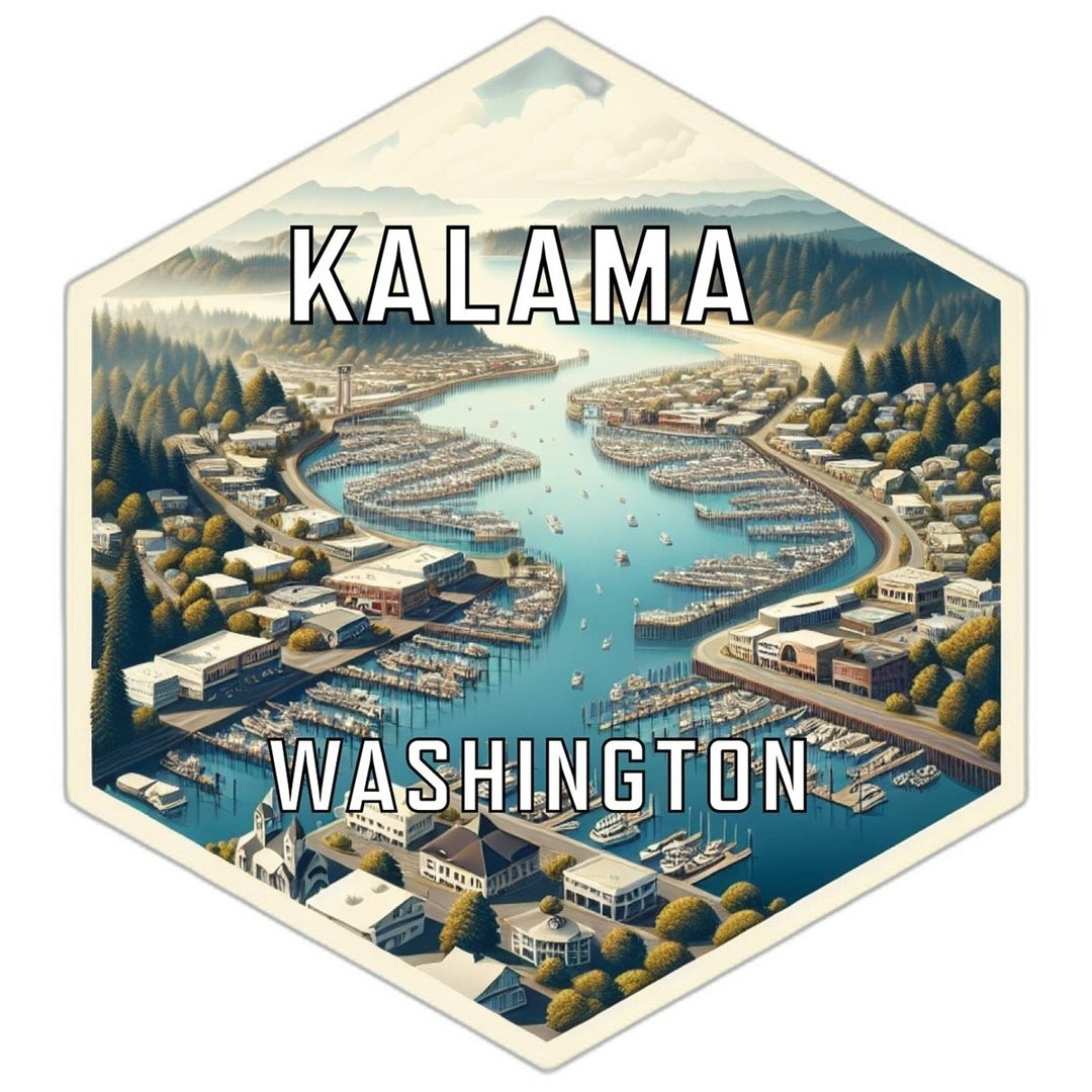 Kalama Washington Souvenir Travel Destination Die Cut Hexagon Fridge Magnet Image 1