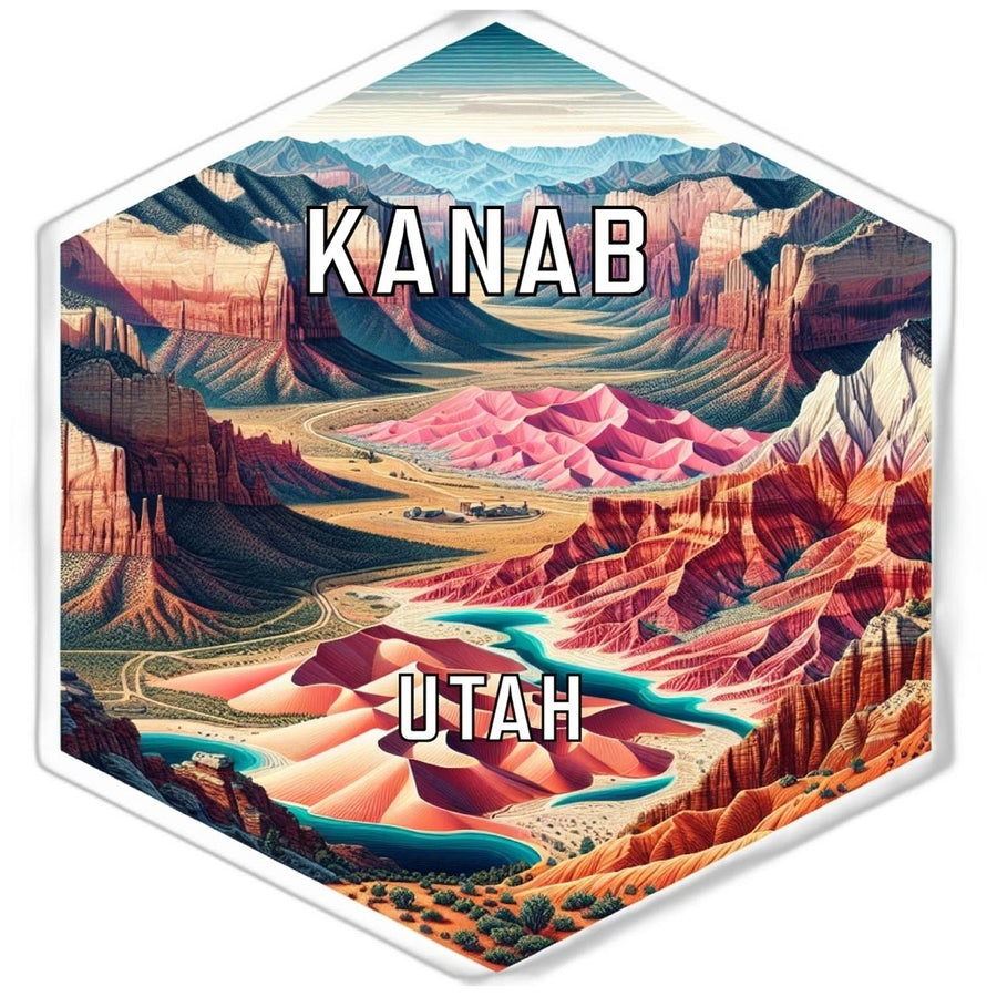 Kanab Utah Souvenir Travel Destination Die Cut Hexagon Fridge Magnet Image 1