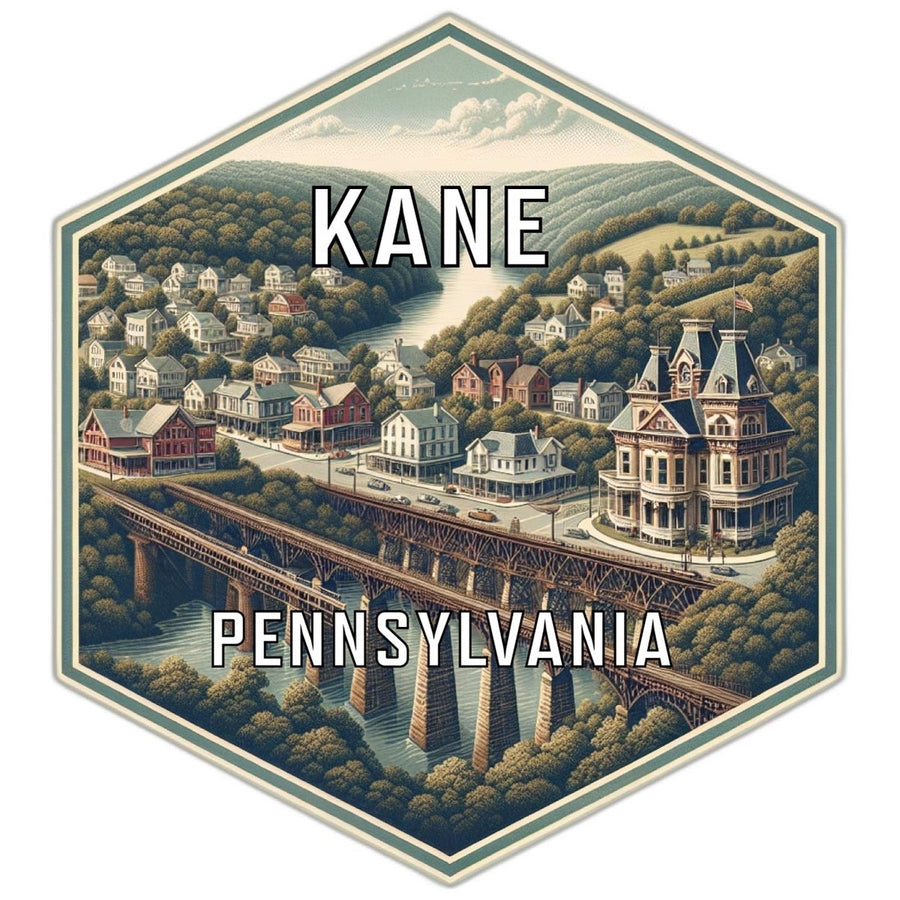 Kane Pennsylvania Souvenir Travel Destination Die Cut Hexagon Fridge Magnet Image 1