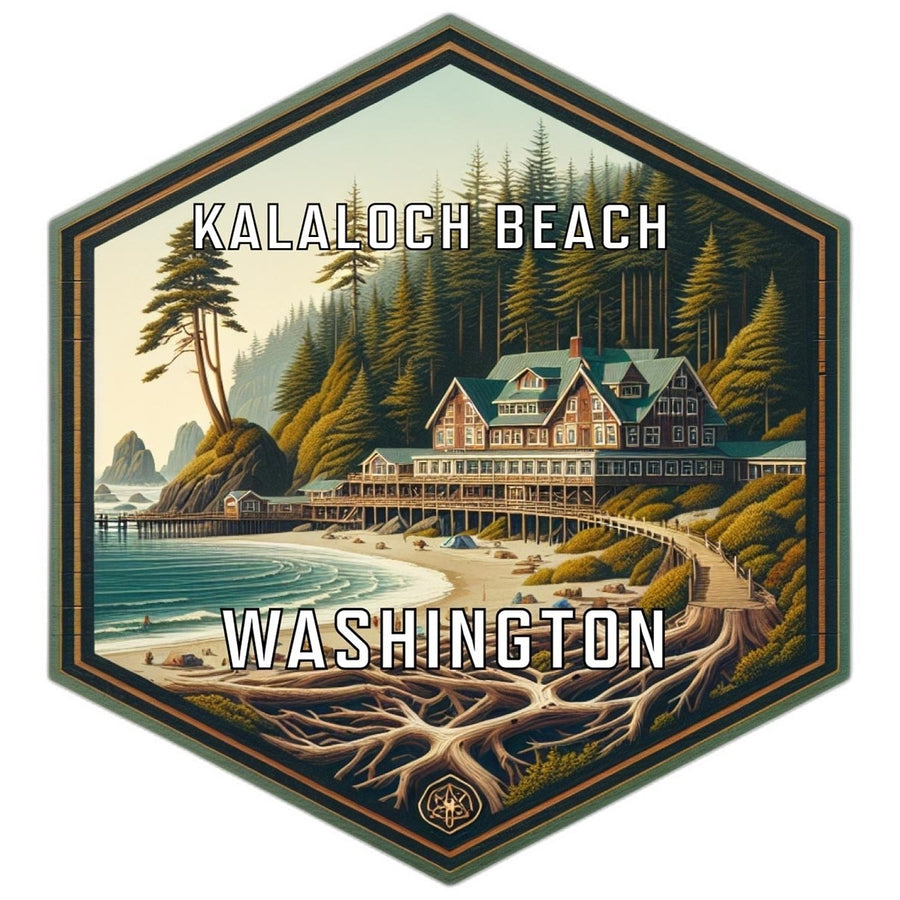 Kalaloch Beach Washington Souvenir Travel Destination Die Cut Hexagon Fridge Magnet Image 1