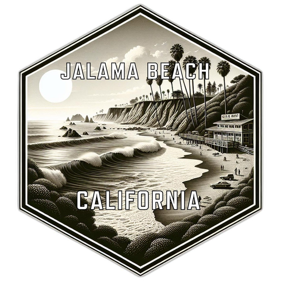 Jalama Beach California Souvenir Travel Destination Die Cut Hexagon Fridge Magnet Image 1