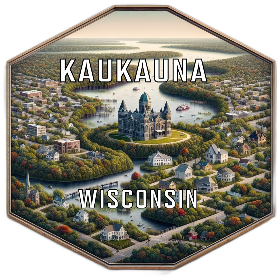 Kaukauna Wisconsin Souvenir Travel Destination Die Cut Hexagon Fridge Magnet Image 1