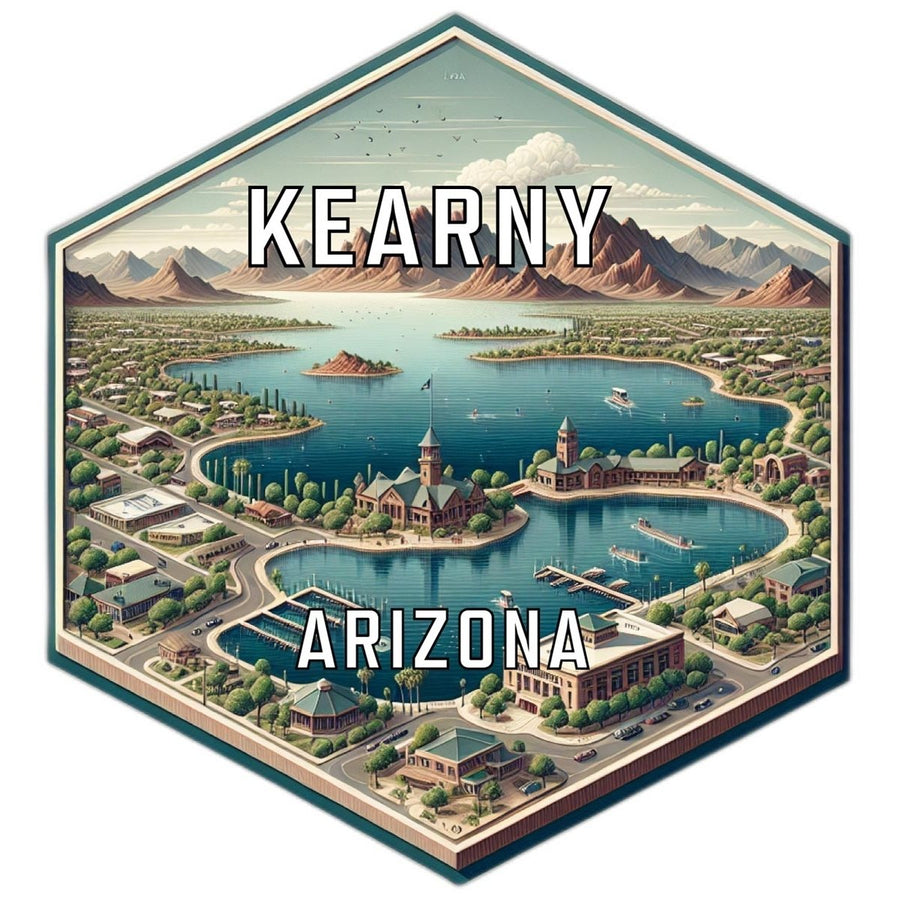 Kearny Arizona Souvenir Travel Destination Die Cut Hexagon Fridge Magnet Image 1