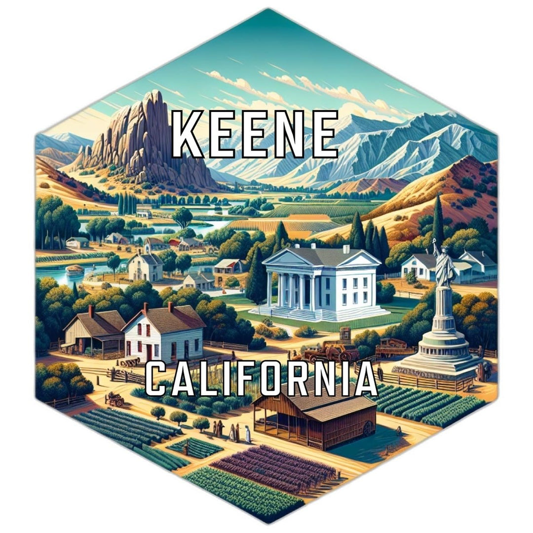 Keene California Souvenir Travel Destination Die Cut Hexagon Fridge Magnet Image 1