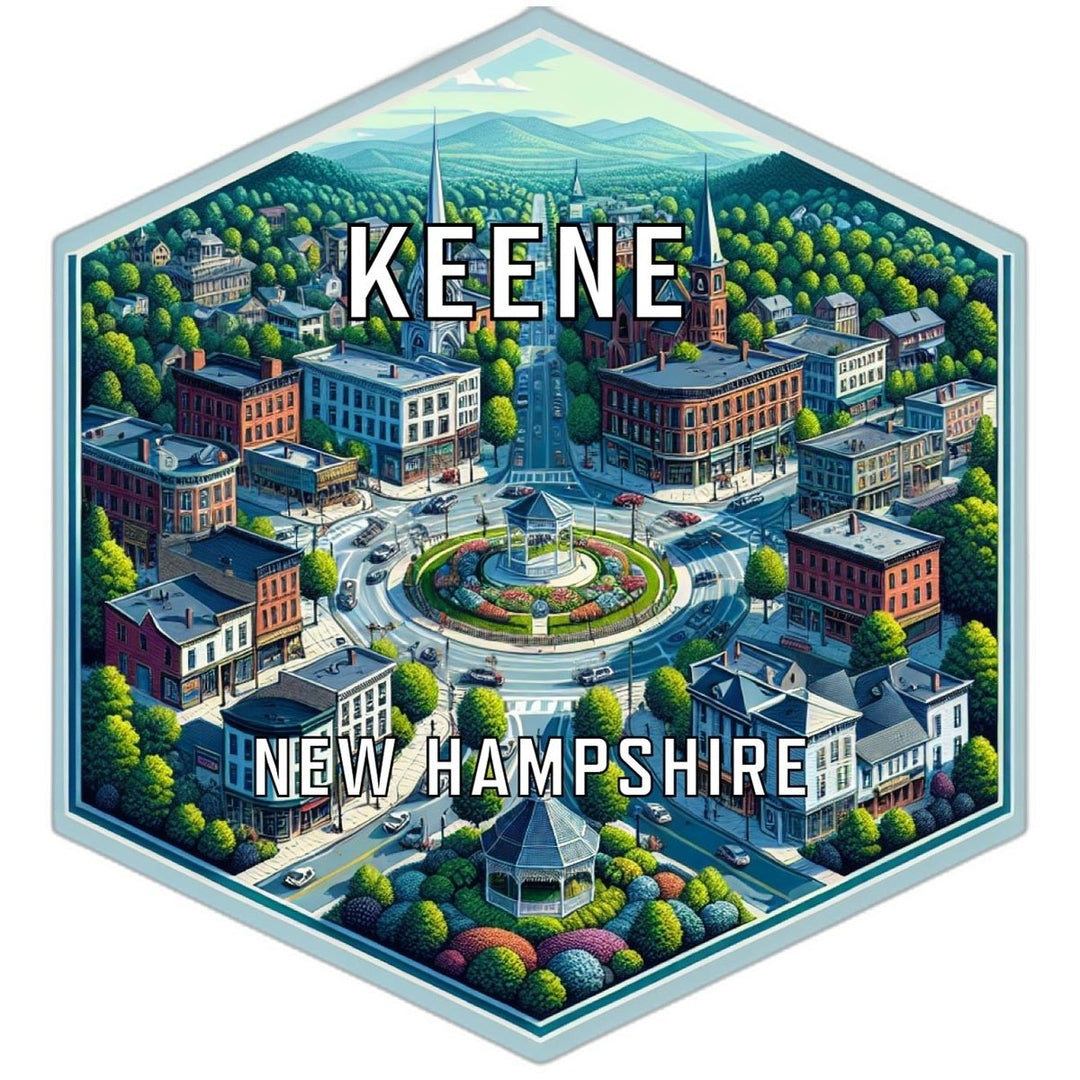 Keene Hampshire Souvenir Travel Destination Die Cut Hexagon Fridge Magnet Image 1