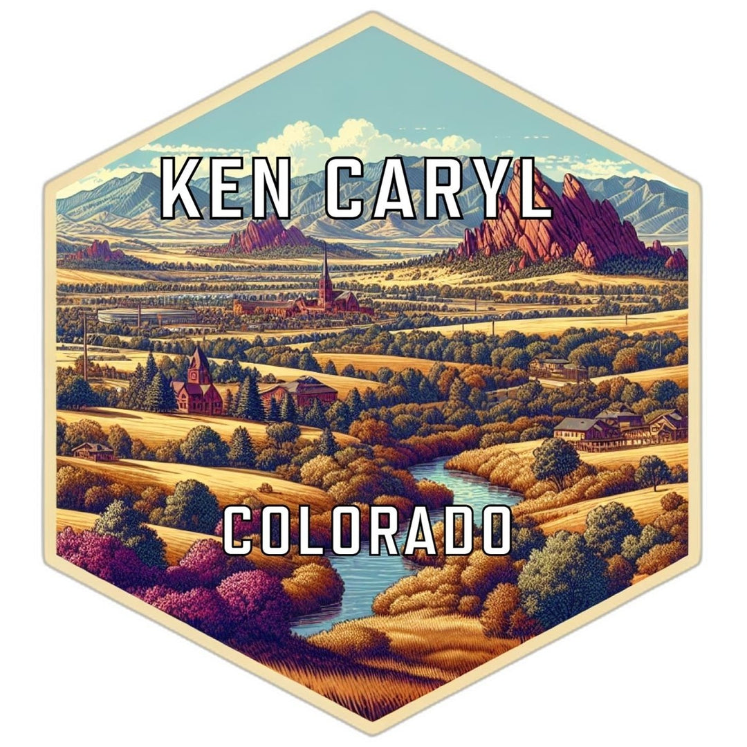 Ken Caryl Colorado Souvenir Travel Destination Die Cut Hexagon Fridge Magnet Image 1