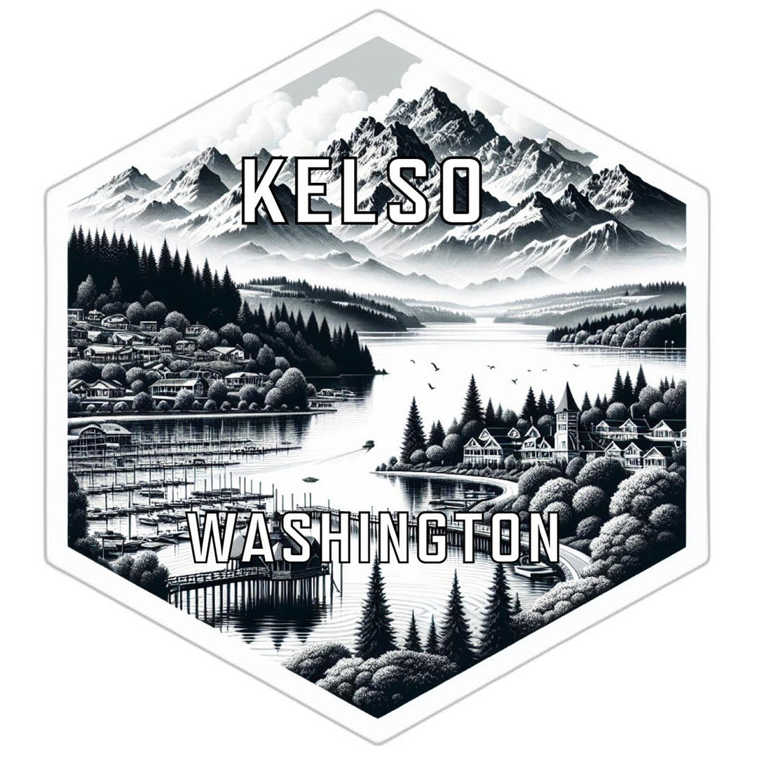 Kelso Washington Souvenir Travel Destination Die Cut Hexagon Fridge Magnet Image 1