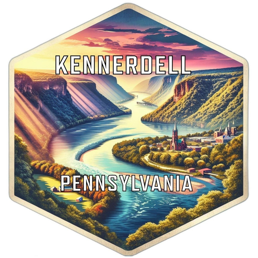 Kennerdell Pennsylvania Souvenir Travel Destination Die Cut Hexagon Fridge Magnet Image 1