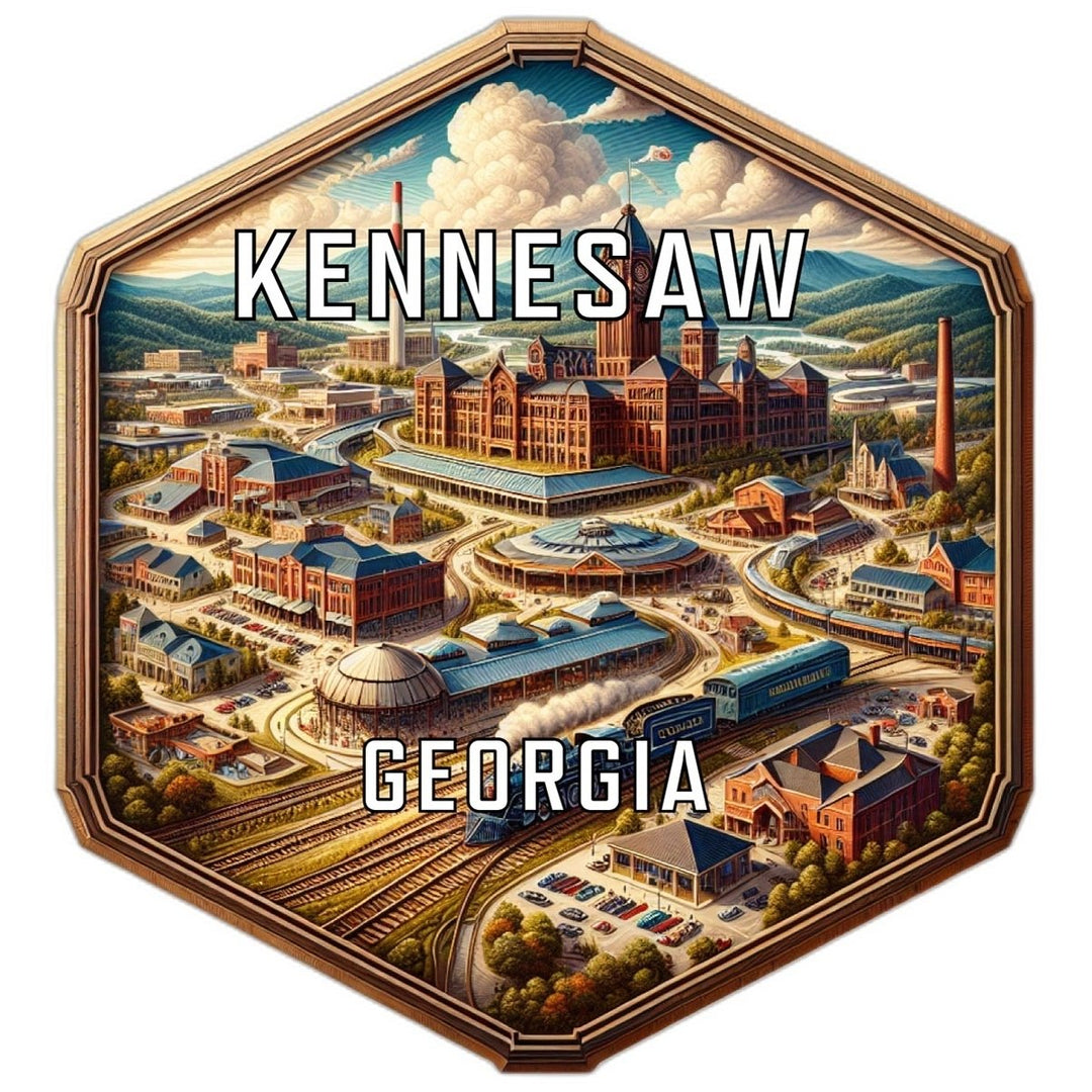 Kennesaw Georgia Souvenir Travel Destination Die Cut Hexagon Fridge Magnet Image 1