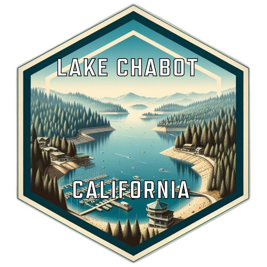 Lake Chabot California Souvenir Travel Destination Die Cut Hexagon Fridge Magnet Image 1