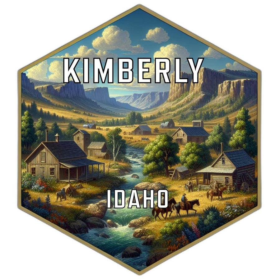 Kimberly Idaho Souvenir Travel Destination Die Cut Hexagon Fridge Magnet Image 1