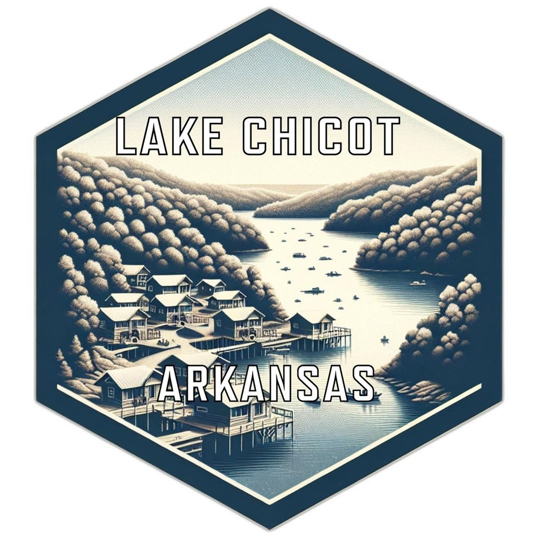 Lake Chicot Arkansas Souvenir Travel Destination Die Cut Hexagon Fridge Magnet Image 1