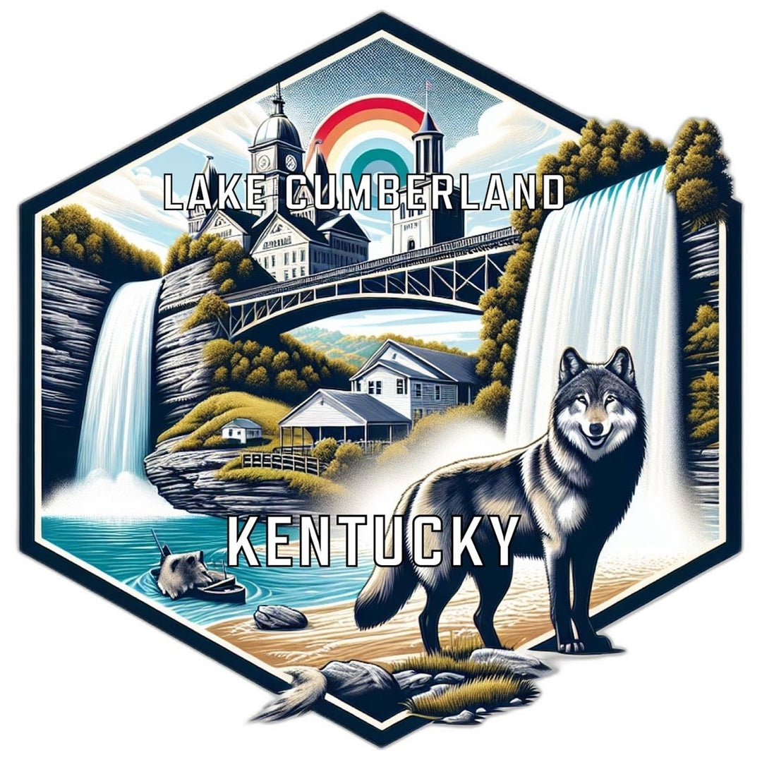 Lake Cumberland Kentucky Souvenir Travel Destination Die Cut Hexagon Fridge Magnet Image 1