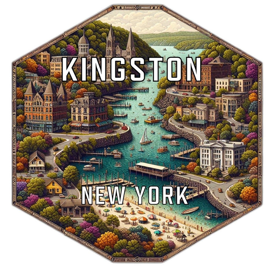 Kingston York Souvenir Travel Destination Die Cut Hexagon Fridge Magnet Image 1