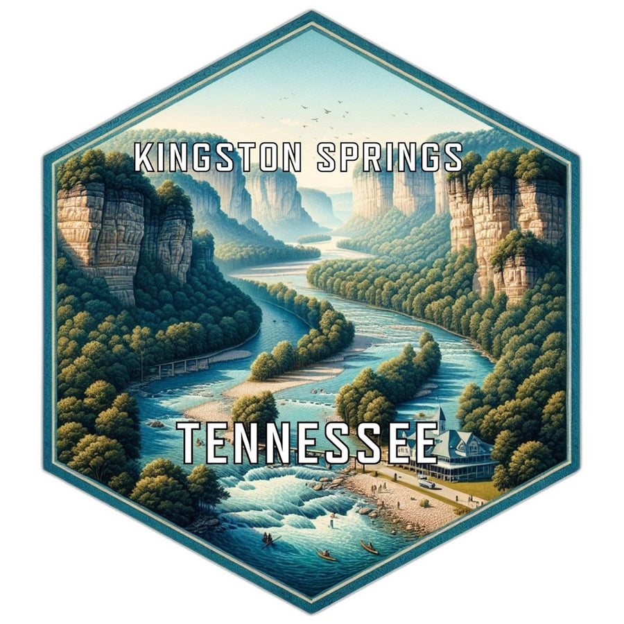 Kingston Springs Tennessee Souvenir Travel Destination Die Cut Hexagon Fridge Magnet Image 1